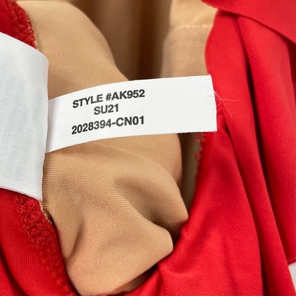 J. Crew 24 Ruffle Scoopback One Piece Swimsuit Red AK952 - Picture 5 of 7